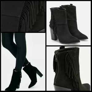 Kaiya Black‎ Fringe Boots